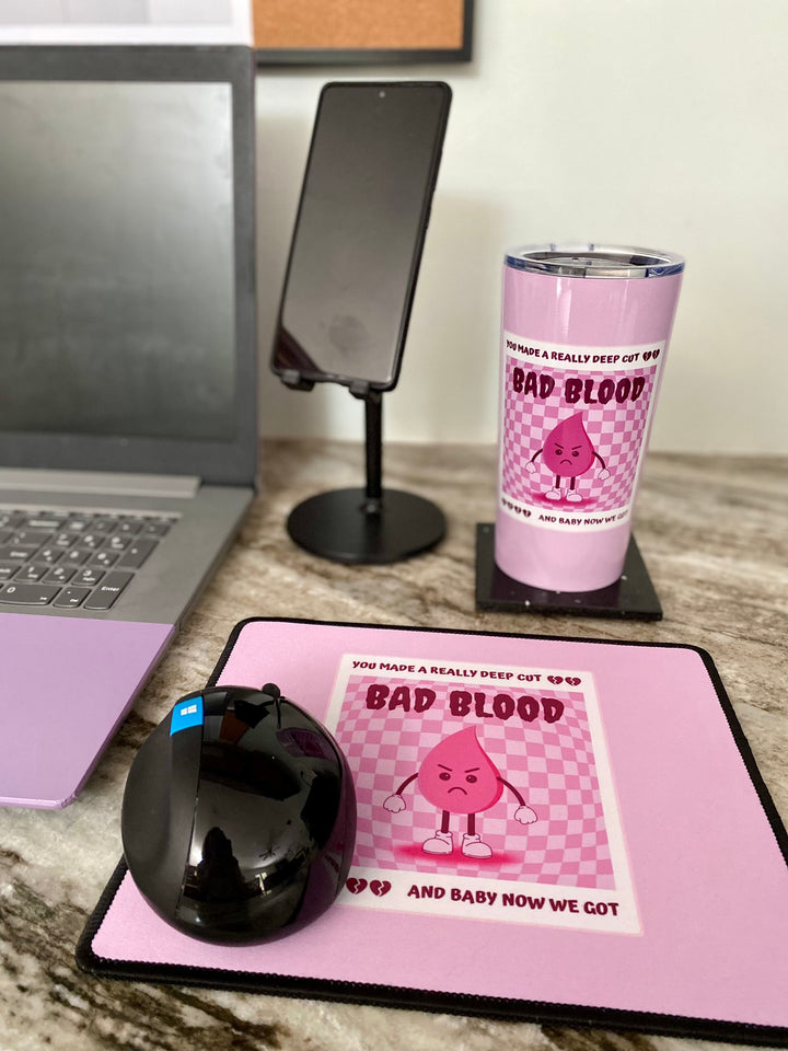 "Bad Blood" (Pink) Non-Slip Mouse Pad