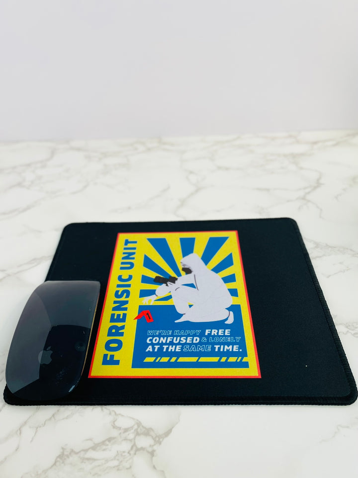 Forensic Unit "We're Happy..." Non-Slip Mouse Pad