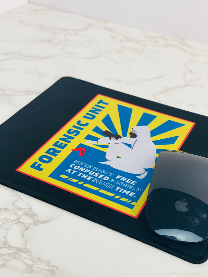 Forensic Unit "We're Happy..." Non-Slip Mouse Pad