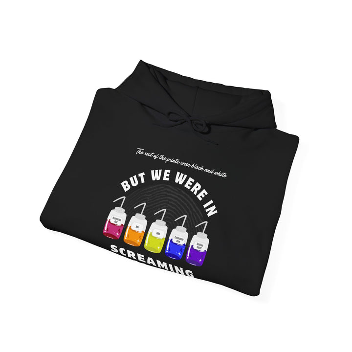 "Screaming Color" Forensic Latent Processing Reagents Unisex Heavy Blend™ Hooded Sweatshirt