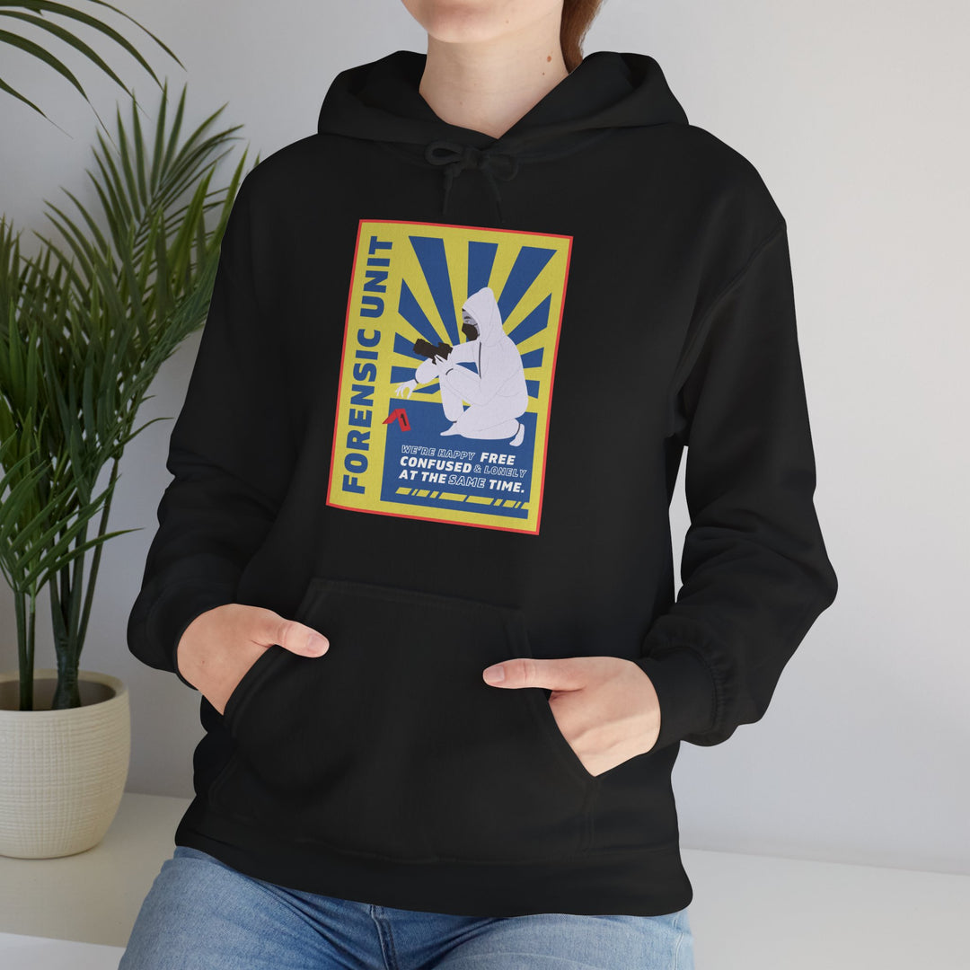 Forensic Unit "We're Happy..." Unisex Heavy Blend™ Hooded Sweatshirt