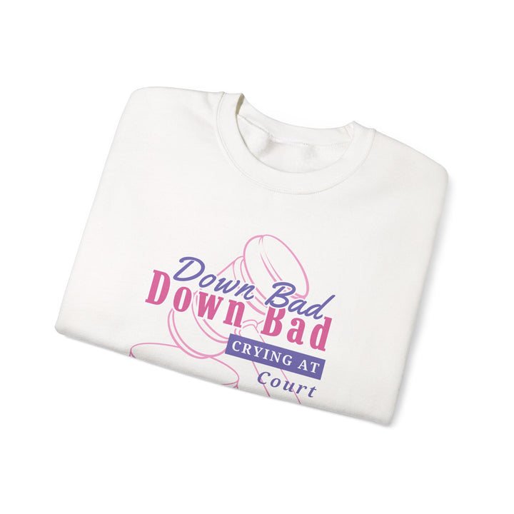 “Down Bad Crying at Court” Unisex Heavy Blend™ Crewneck Sweatshirt