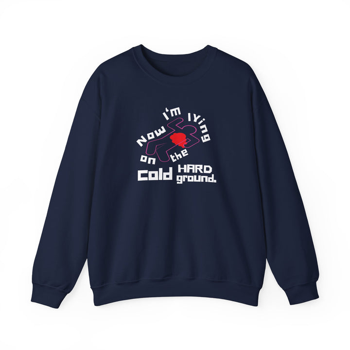 Chalk Outline “Lying on the Cold Hard Ground” Unisex Heavy Blend™ Crewneck Sweatshirt