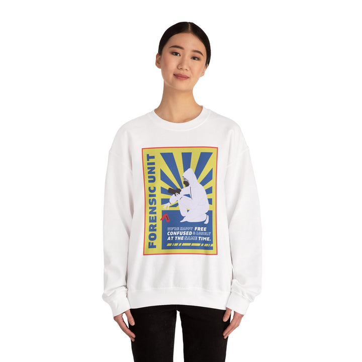 Forensic Unit "We're Happy..." Unisex Heavy Blend™ Crewneck Sweatshirt