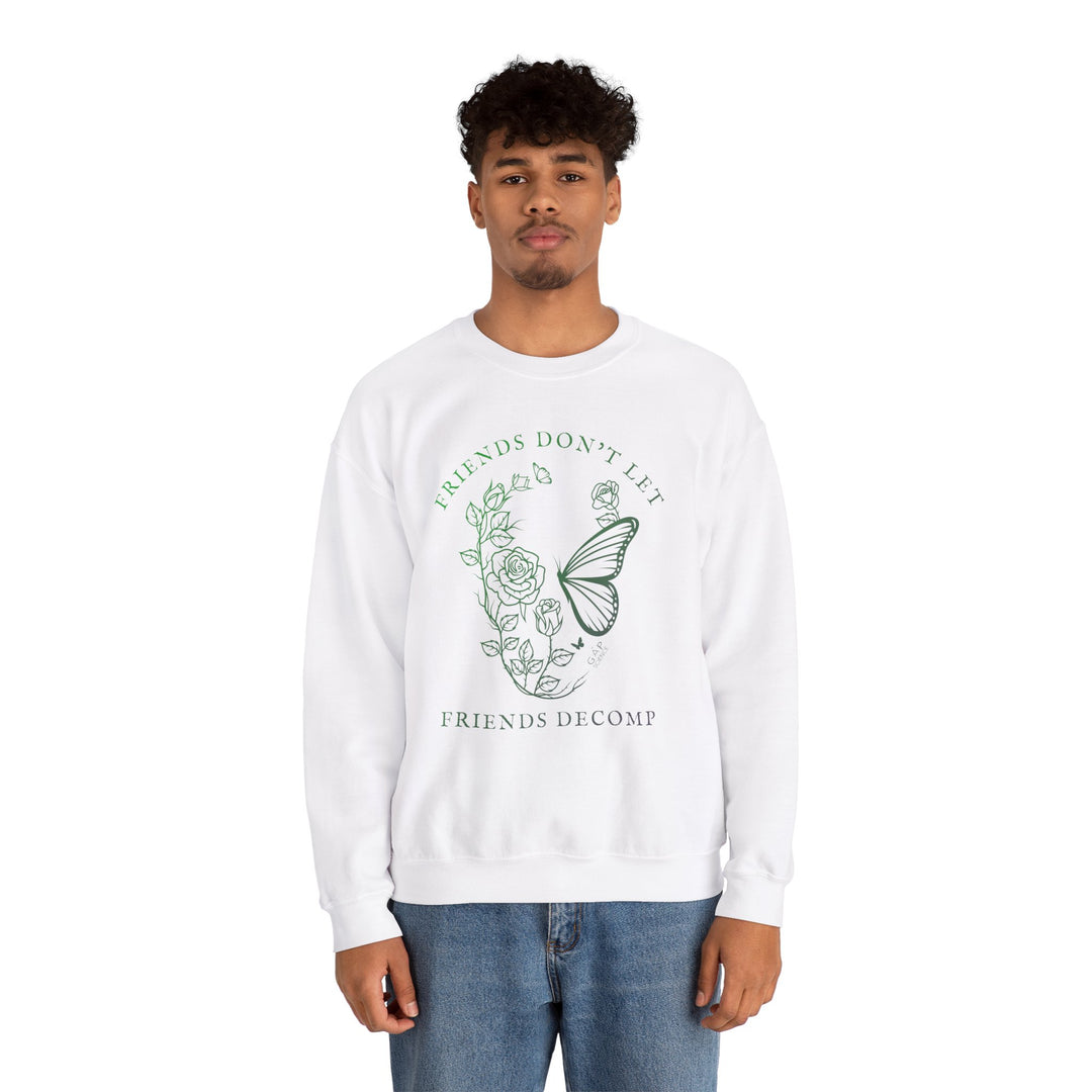 "Friends Don't Let Friends Decomp" Skull Unisex Heavy Blend™ Crewneck Sweatshirt