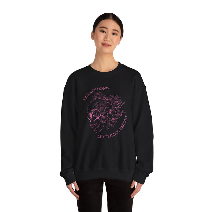 "Friends Don't Let Friends Decomp" Side Skull Unisex Heavy Blend™ Crewneck Sweatshirt