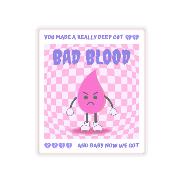 "Bad Blood" (Pink and Blue) Vinyl Adhesive Sticker