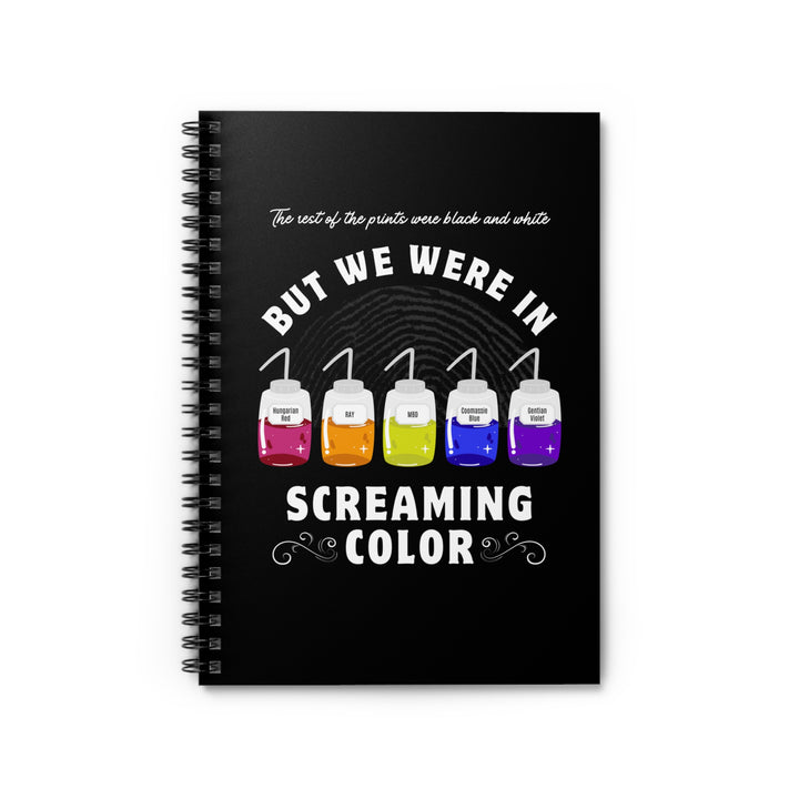 "Screaming Color" Forensic Latent Processing Reagents Spiral Notebook - Ruled Line