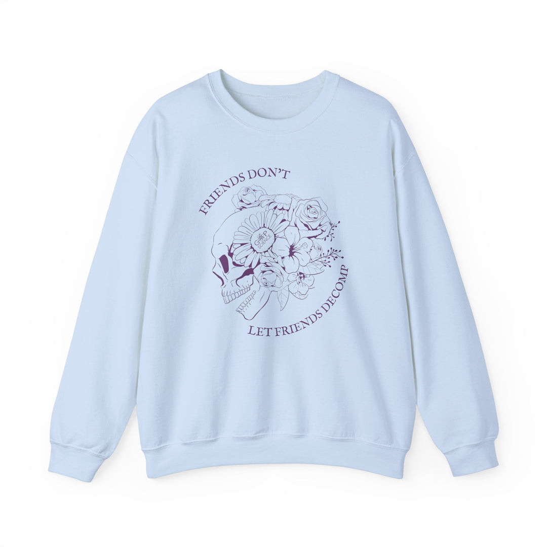 "Friends Don't Let Friends Decomp" Side Skull Unisex Heavy Blend™ Crewneck Sweatshirt