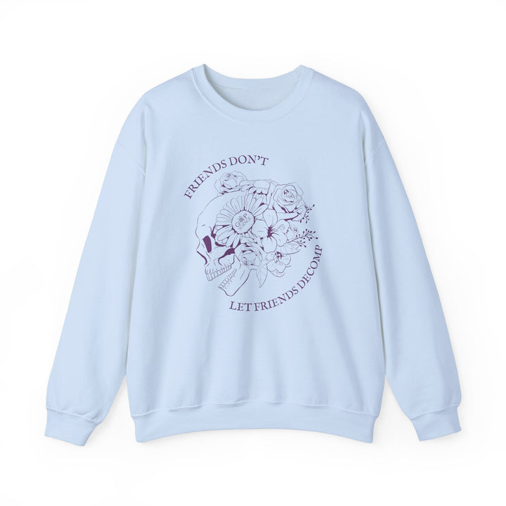 "Friends Don't Let Friends Decomp" Side Skull Unisex Heavy Blend™ Crewneck Sweatshirt