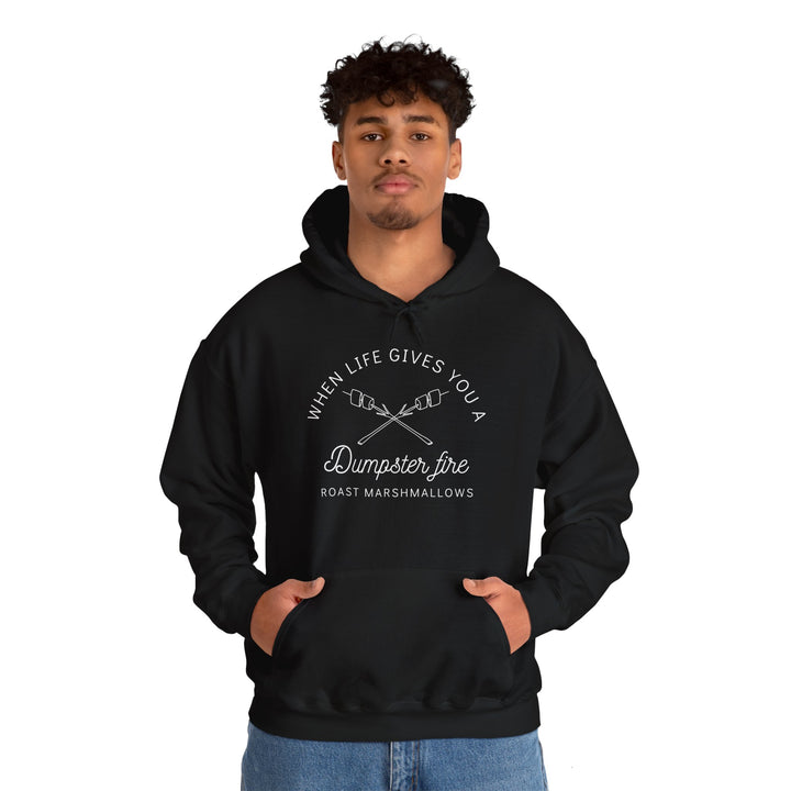 "When Life Gives You a Dumpster Fire, Roast Marshmallows" Unisex Heavy Blend™ Hooded Sweatshirt