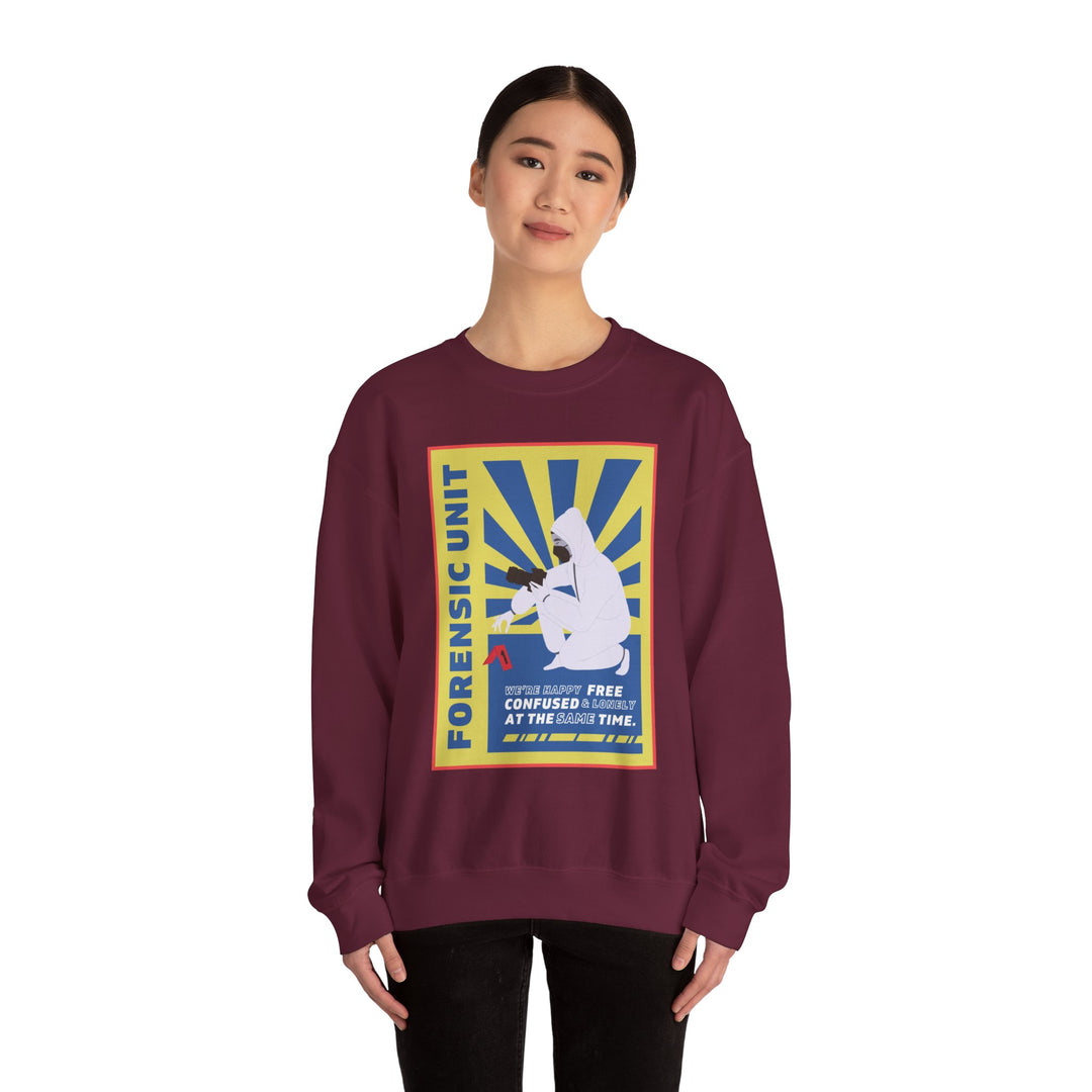 Forensic Unit "We're Happy..." Unisex Heavy Blend™ Crewneck Sweatshirt