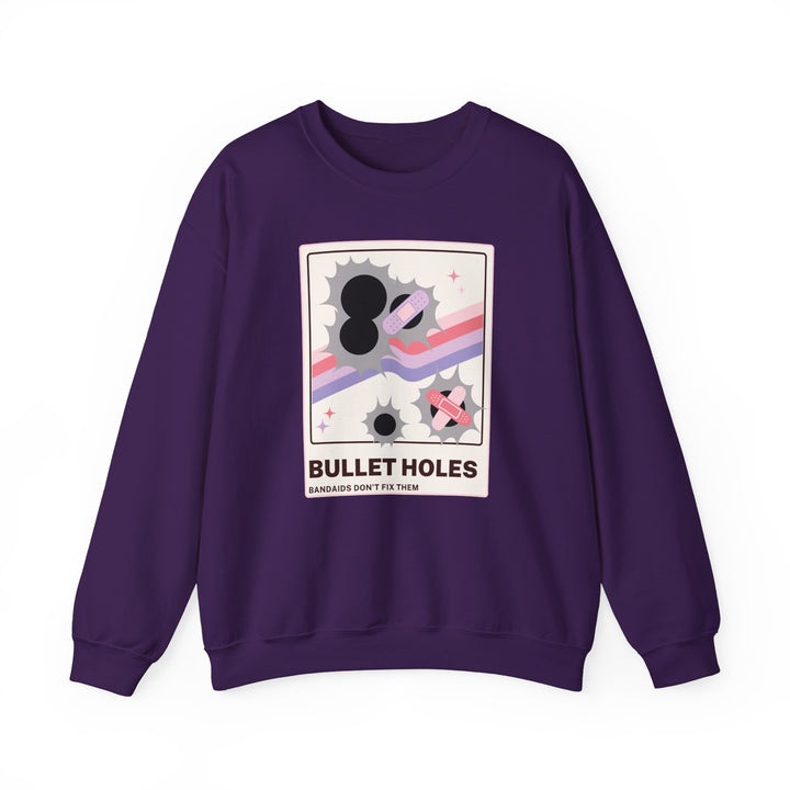 “Bullet Holes – Bandaids Don’t Fix Them” Unisex Heavy Blend™ Crewneck Sweatshirt