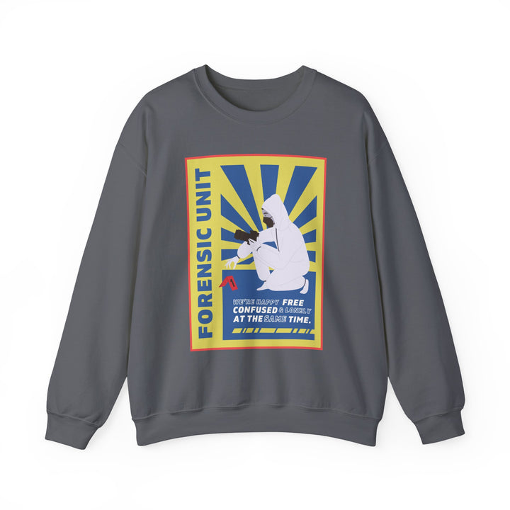 Forensic Unit "We're Happy..." Unisex Heavy Blend™ Crewneck Sweatshirt