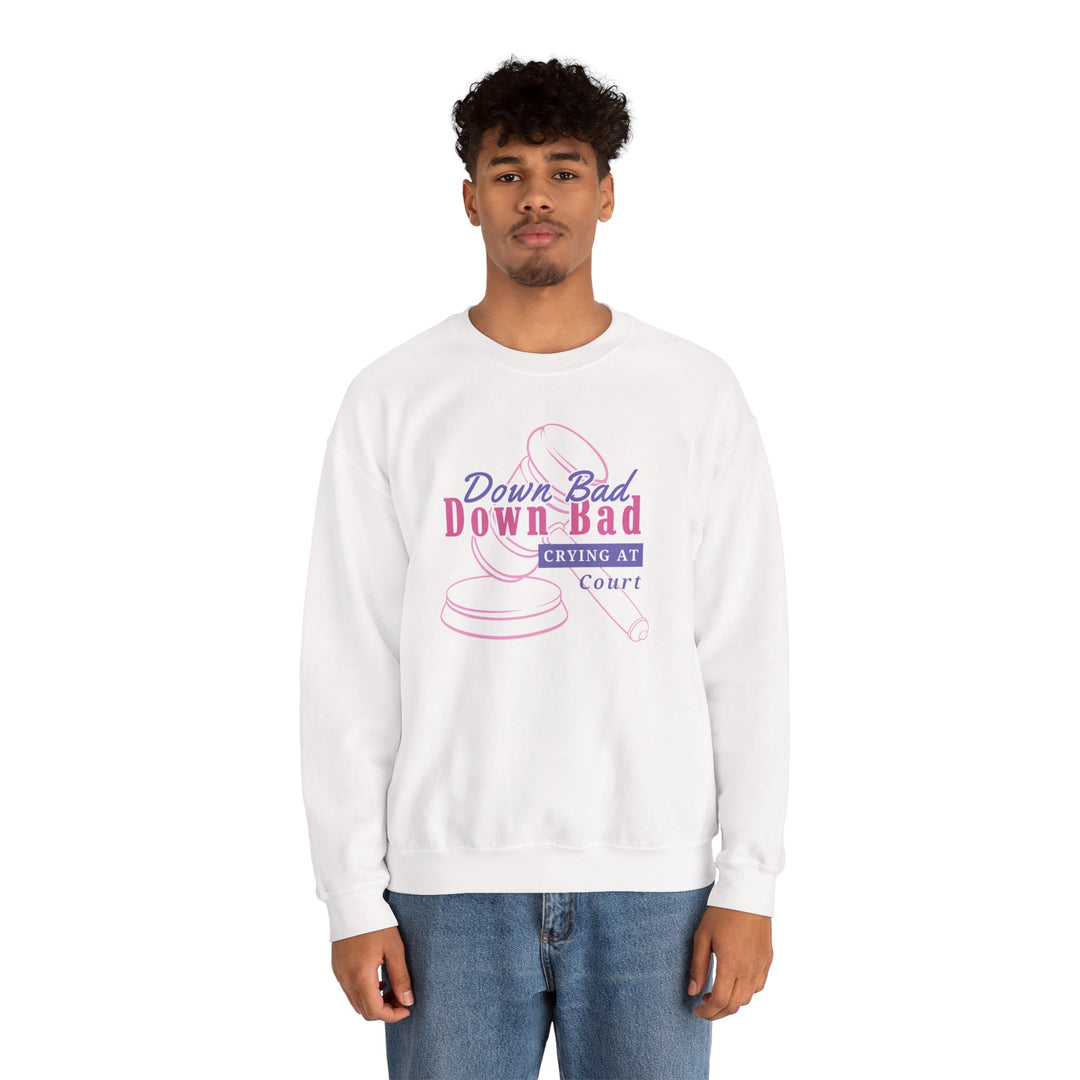 “Down Bad Crying at Court” Unisex Heavy Blend™ Crewneck Sweatshirt