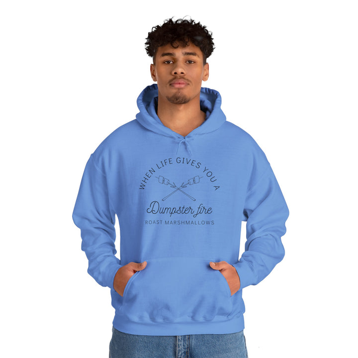 "When Life Gives You a Dumpster Fire, Roast Marshmallows" Unisex Heavy Blend™ Hooded Sweatshirt