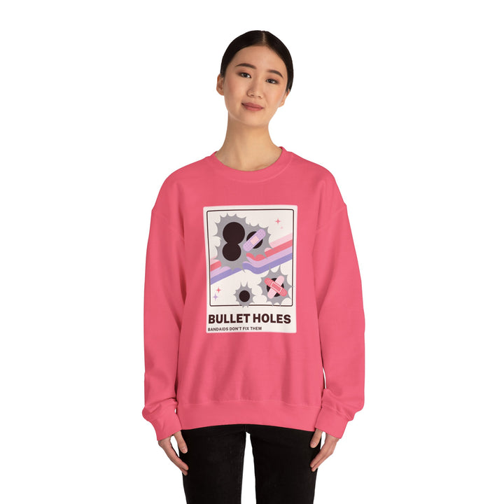 “Bullet Holes – Bandaids Don’t Fix Them” Unisex Heavy Blend™ Crewneck Sweatshirt