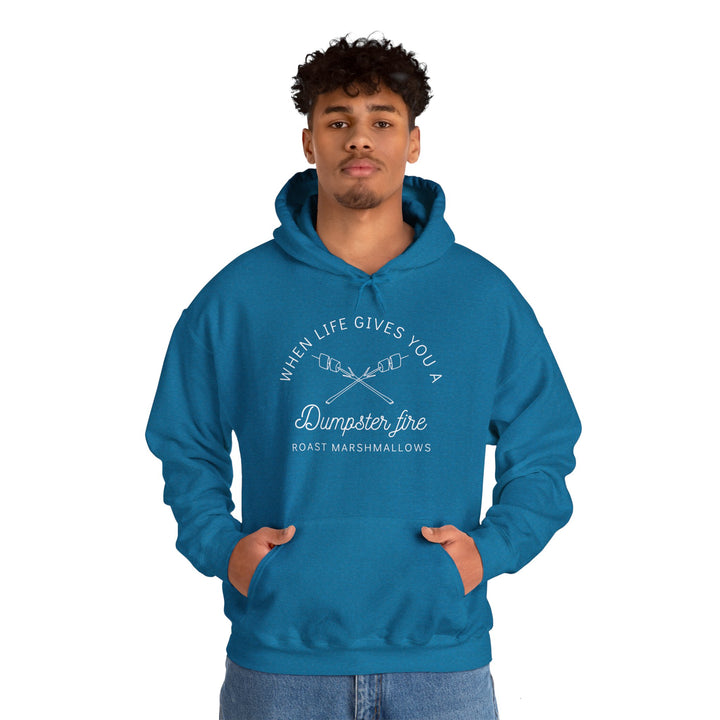 "When Life Gives You a Dumpster Fire, Roast Marshmallows" Unisex Heavy Blend™ Hooded Sweatshirt