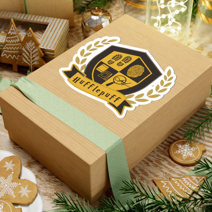 Gray & Gold Forensic Dedication Vinyl Adhesive Sticker