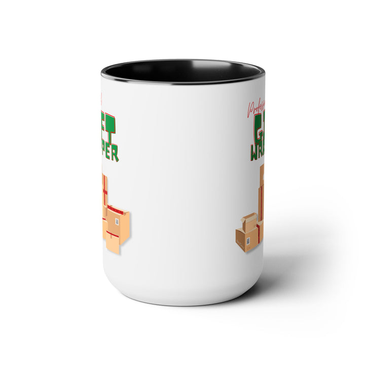 "Professional Gift Wrapper" Two-Tone Coffee Mug, 15oz