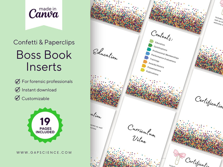 Confetti & Paperclips Boss Book Inserts