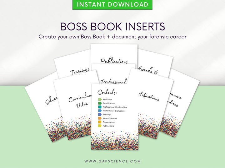 Confetti & Paperclips Boss Book Inserts