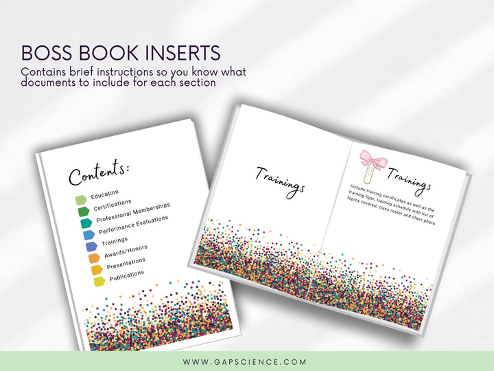 Confetti & Paperclips Boss Book Inserts