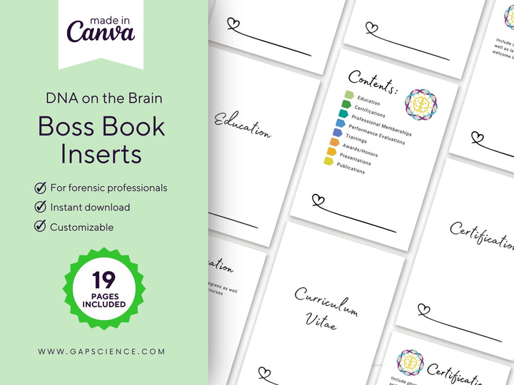DNA on the Brain Boss Book Inserts