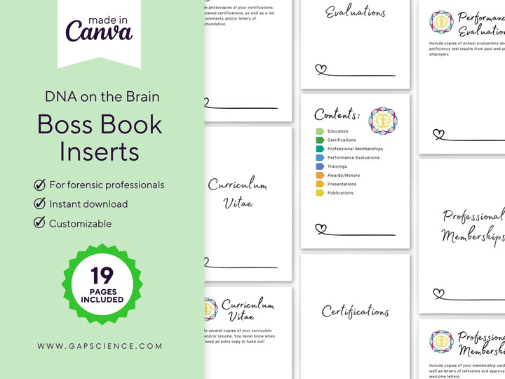 DNA on the Brain Boss Book Inserts