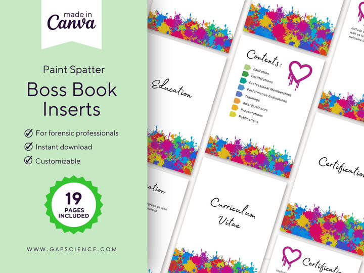 Paint Spatter Boss Book Inserts