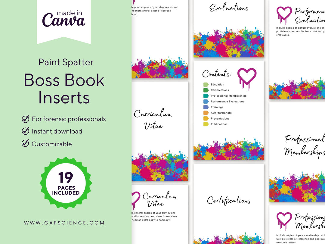 Paint Spatter Boss Book Inserts