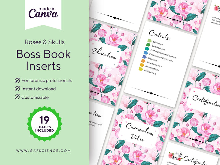 Roses & Skulls Boss Book Inserts