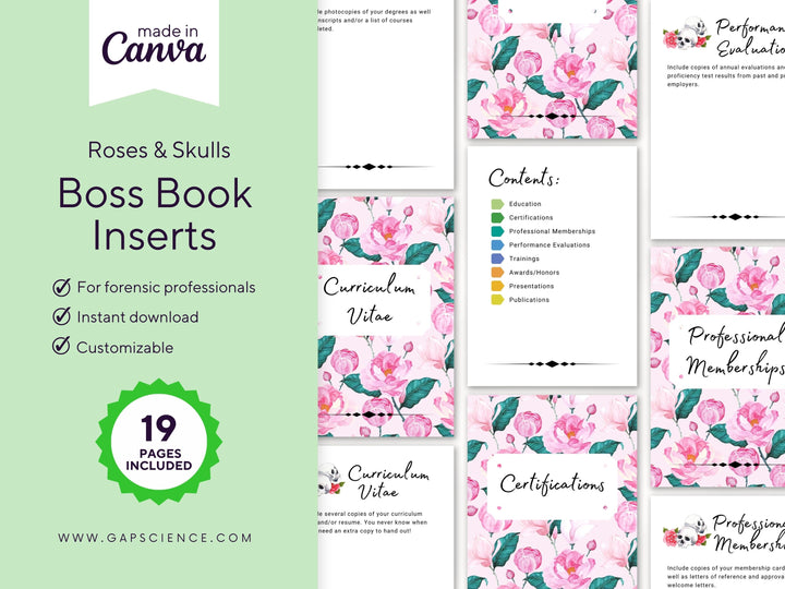 Roses & Skulls Boss Book Inserts